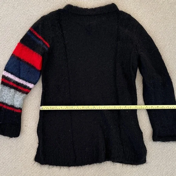 Smythe Black Sweater with Striped Sleeve - Picture 4 of 4